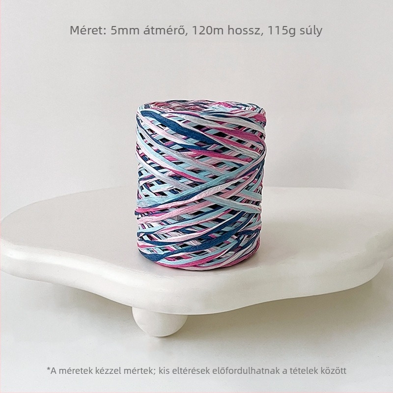 Színes raffia zsinór ajándékcsomagoláshoz – szivárványos, kézzel készített virágos szalag