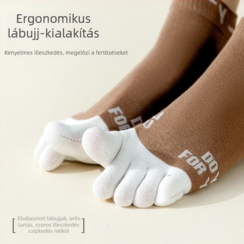 Férfi ötujjas zokni, pamutból, izzadság-elnyelő, lélegző, nyári vékony, középhosszú