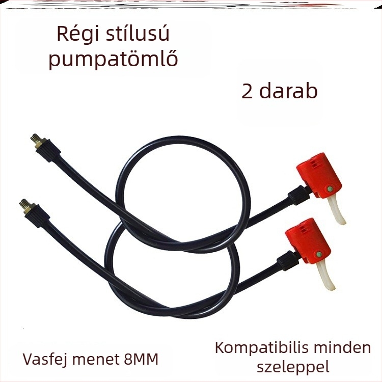 Kerékpárpumpa adapter készlet tömlővel és csatlakozókkal