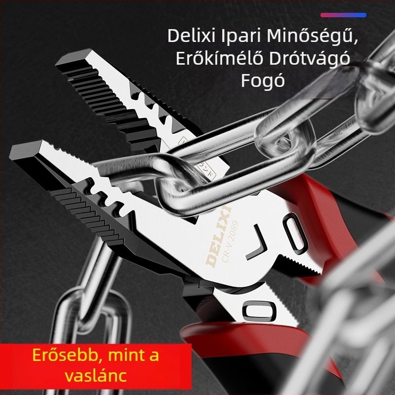 Delixi excentrikus fogók, ipari szintű, energia-megőrző huzalvágó fogó, 6–8–9 hüvelyk, hegyes orrú