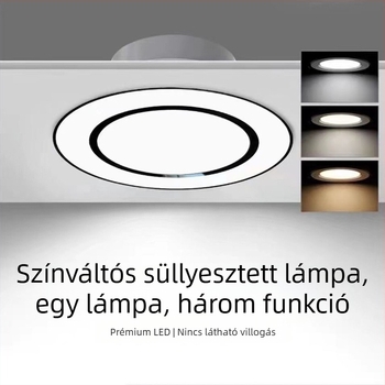 Carpell LED háromszínű állítható rejtett mennyezeti lámpa nappalira, 5W/7W/7.5W, alumínium ház, 4000K, CRI 90+, rejtett szerelés