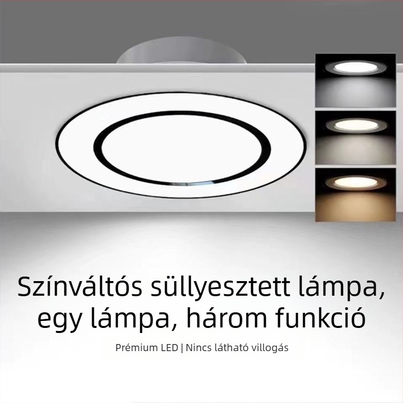 Carpell LED háromszínű állítható rejtett mennyezeti lámpa nappalira, 5W/7W/7.5W, alumínium ház, 4000K, CRI 90+, rejtett szerelés