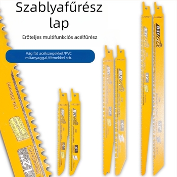 Reciprocating saw blade fémhez és alumíniumhoz – hosszított hossz, görbült fogak, durva és finom fogak, kézi elektromos fűrészlap