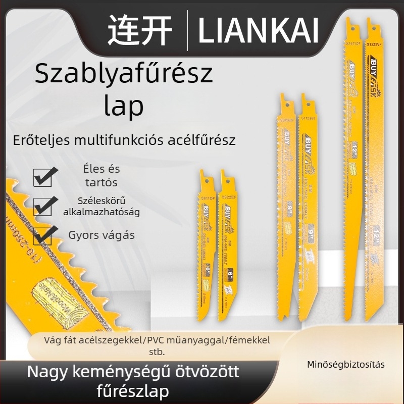 Reciprocating saw blade fémhez és alumíniumhoz – hosszított hossz, görbült fogak, durva és finom fogak, kézi elektromos fűrészlap