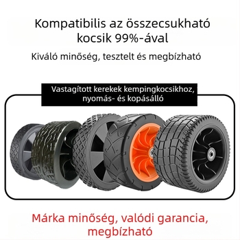 Összecsukható kempingkocsi kerekek, csapágyas gumikerék, szélesebb és vastagabb kivitel