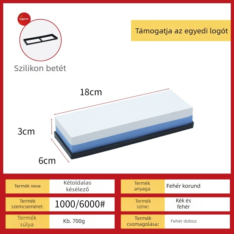 Fehér korund élező kő, kétoldalas olajos kő készlet otthon konyhához, szállodához és szabadtéri kempingezéshez