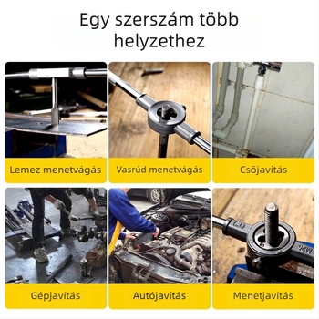 Kézi Tap and Die készlet – Teljes készlet menetkészítéshez, állítható menetvágó kulccsal
