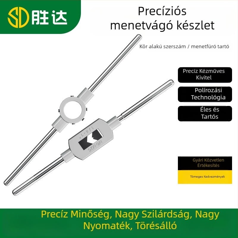 Kézi Tap and Die készlet – Teljes készlet menetkészítéshez, állítható menetvágó kulccsal