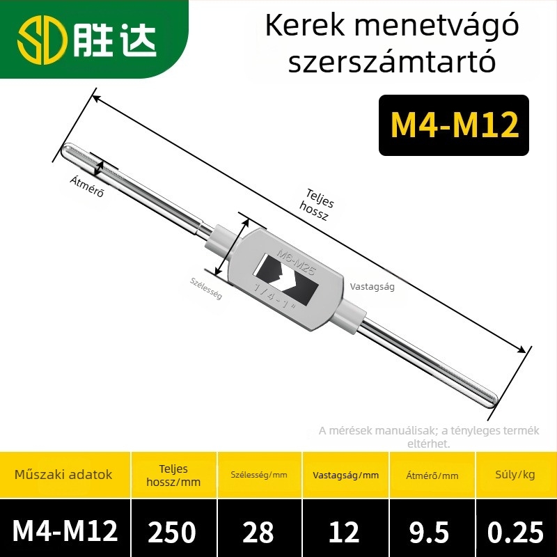 Kézi Tap and Die készlet – Teljes készlet menetkészítéshez, állítható menetvágó kulccsal