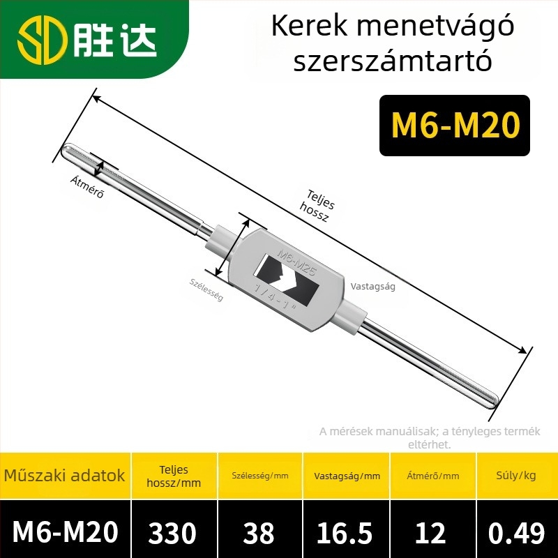 Kézi Tap and Die készlet – Teljes készlet menetkészítéshez, állítható menetvágó kulccsal
