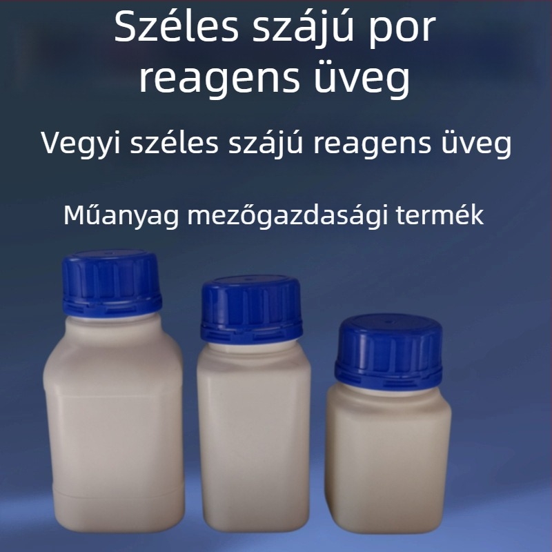 Négyzet alakú porreagens üveg széles nyakú, fehér HDPE laboratóriumi műanyag üveg
