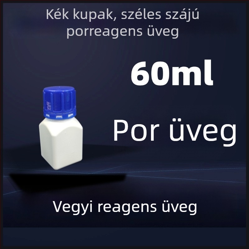 Négyzet alakú porreagens üveg széles nyakú, fehér HDPE laboratóriumi műanyag üveg