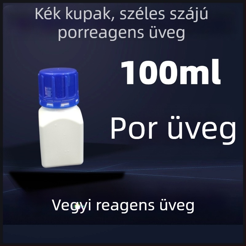Négyzet alakú porreagens üveg széles nyakú, fehér HDPE laboratóriumi műanyag üveg
