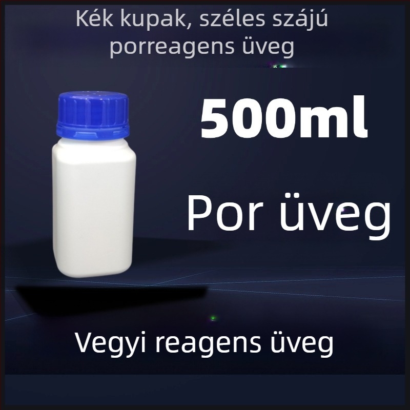 Négyzet alakú porreagens üveg széles nyakú, fehér HDPE laboratóriumi műanyag üveg