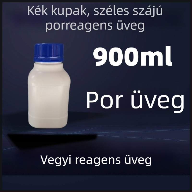 Négyzet alakú porreagens üveg széles nyakú, fehér HDPE laboratóriumi műanyag üveg