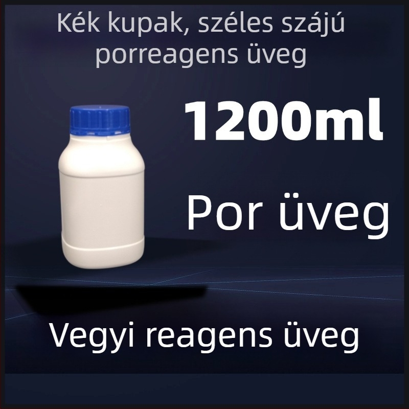 Négyzet alakú porreagens üveg széles nyakú, fehér HDPE laboratóriumi műanyag üveg