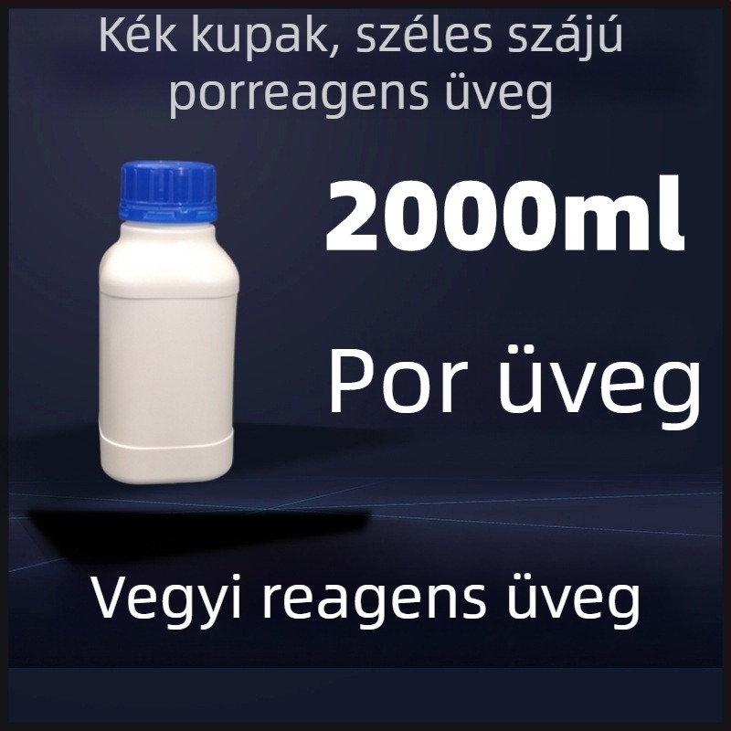 Négyzet alakú porreagens üveg széles nyakú, fehér HDPE laboratóriumi műanyag üveg