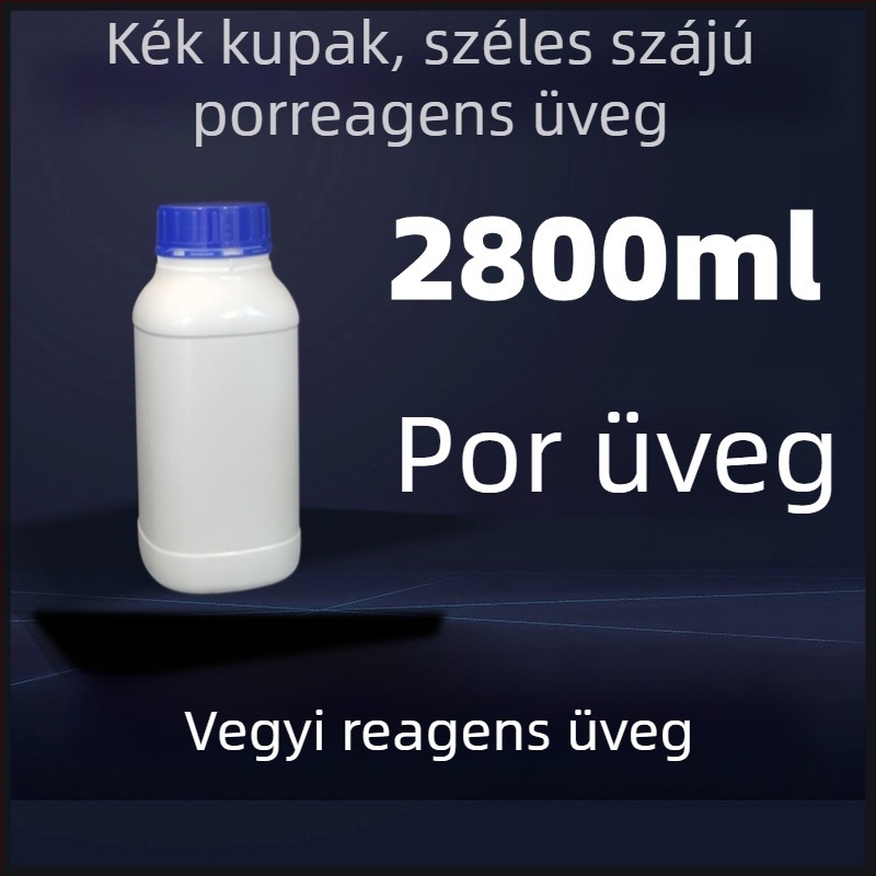 Négyzet alakú porreagens üveg széles nyakú, fehér HDPE laboratóriumi műanyag üveg