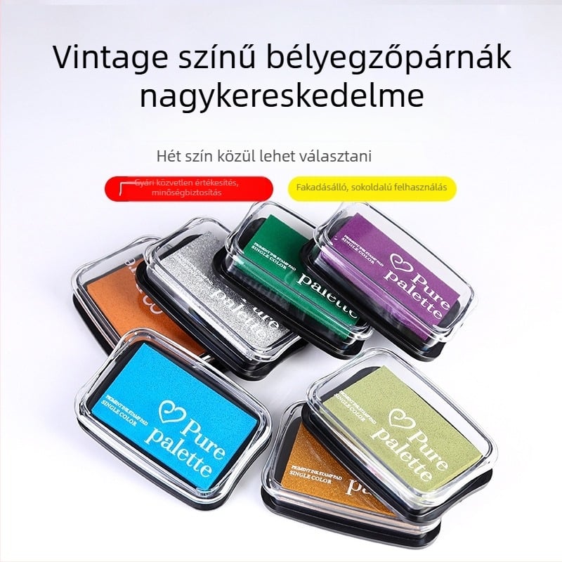 Vintage színű tintapárna készlet, hét szín, ellenáll a fakulásnak, kreatív bélyegző tintapárnák