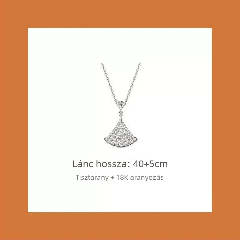 Női fan alakú nyaklánc, VGold bevonattal, kövekkel díszített, fehér gyöngyház és vörös achát, kígyónyaklánc, 41–50 cm