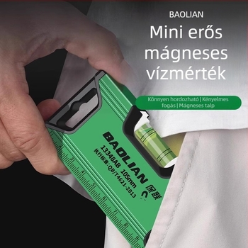 Baolian Mini nagy pontosságú mágneses szintező vonalzó, alumíniumötvözetből, többfunkciós
