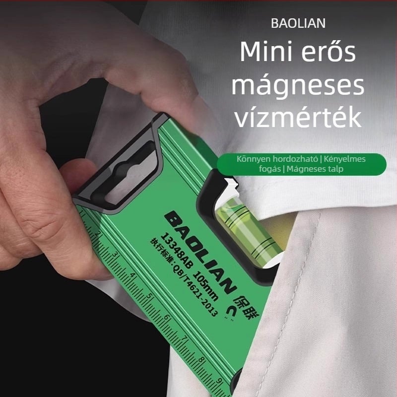 Baolian Mini nagy pontosságú mágneses szintező vonalzó, alumíniumötvözetből, többfunkciós