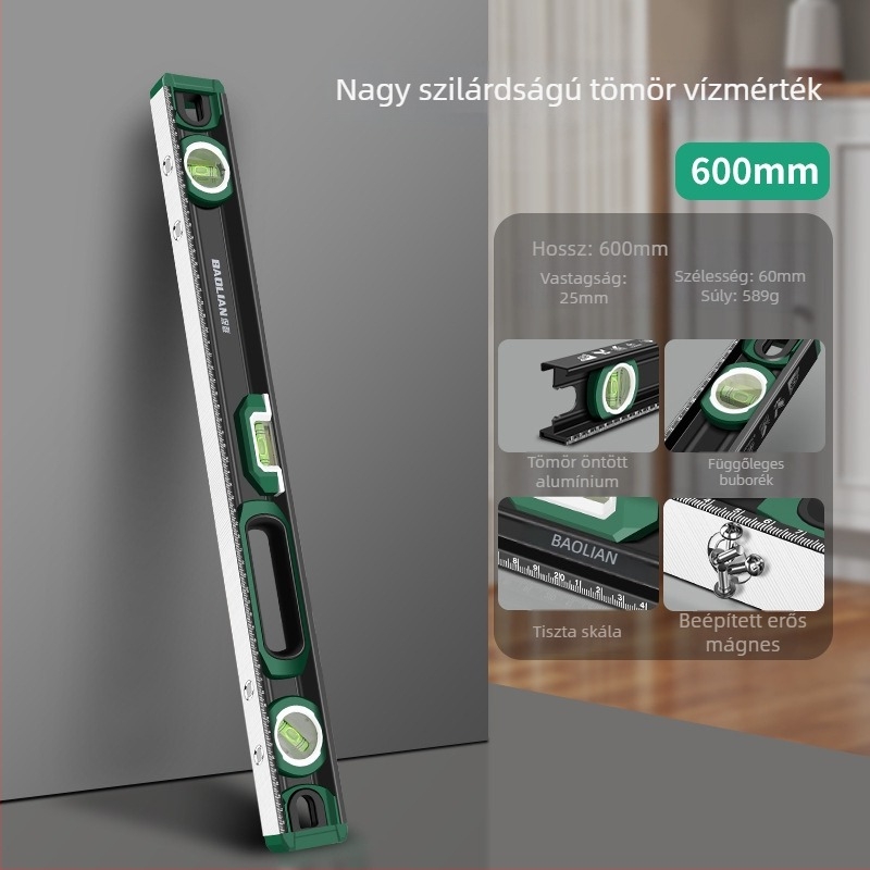 Baolian Mini nagy pontosságú mágneses szintező vonalzó, alumíniumötvözetből, többfunkciós