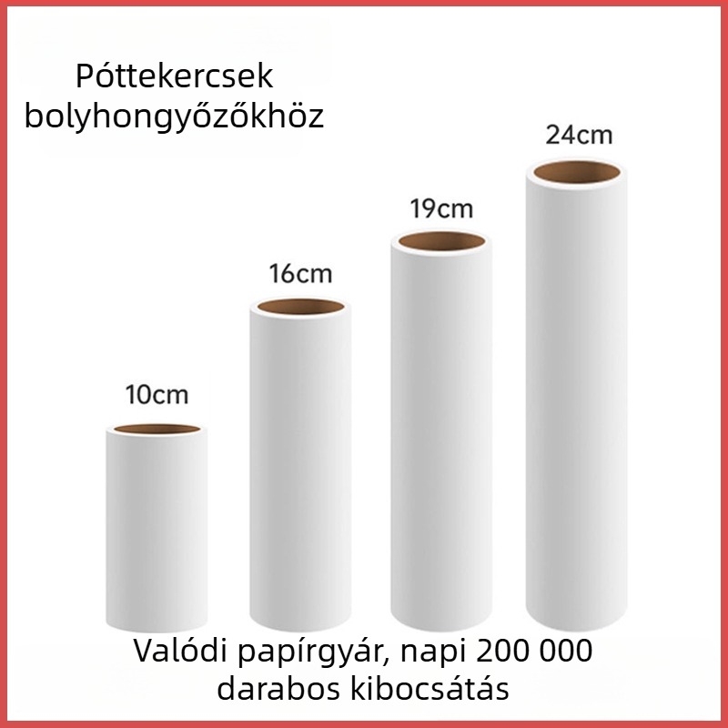 10 cm ragasztós tekercs – cserélhető maggal – ferde leválasztó görgő por és szőr eltávolításához