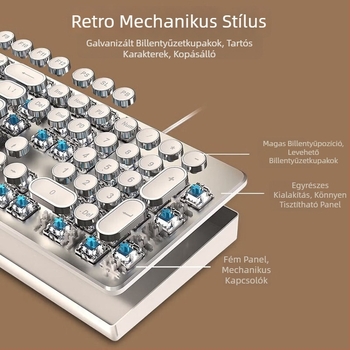 RS6 Mechanikus billentyűzet és egér vezetékes készlet, kék és fekete kapcsolókkal, játékhoz és irodai használatra