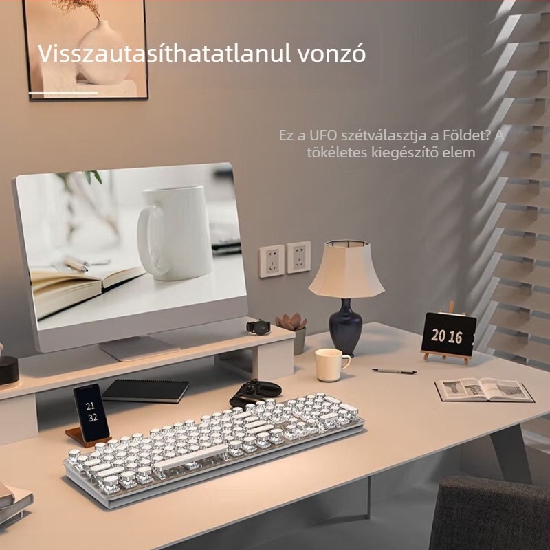 RS6 Mechanikus billentyűzet és egér vezetékes készlet, kék és fekete kapcsolókkal, játékhoz és irodai használatra