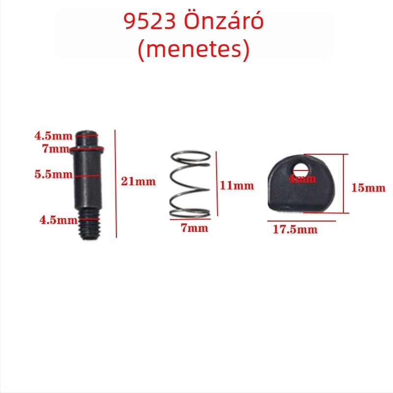 Önzáró csapok és gombok készlete a szögcsiszoló fejének burkolatához, kompatibil a 6-100 és 9523 modellekkel