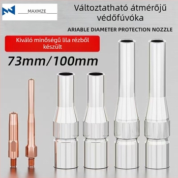 MIG hegesztőpisztolyhoz csökkentő fúvóka, 350A, 70 mm kúpos, hosszított vezető érintkező fúvóka