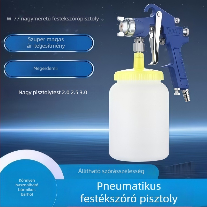 W77 nagy átmérőjű latex festék spray pisztoly, magas atomizáció, bútorok és fa felületekhez, alapozó spray