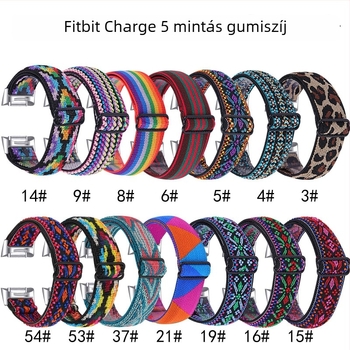Fitbit Charge6/Charge5-hoz szabott elasztikus nyomtatott állítható óraszíj