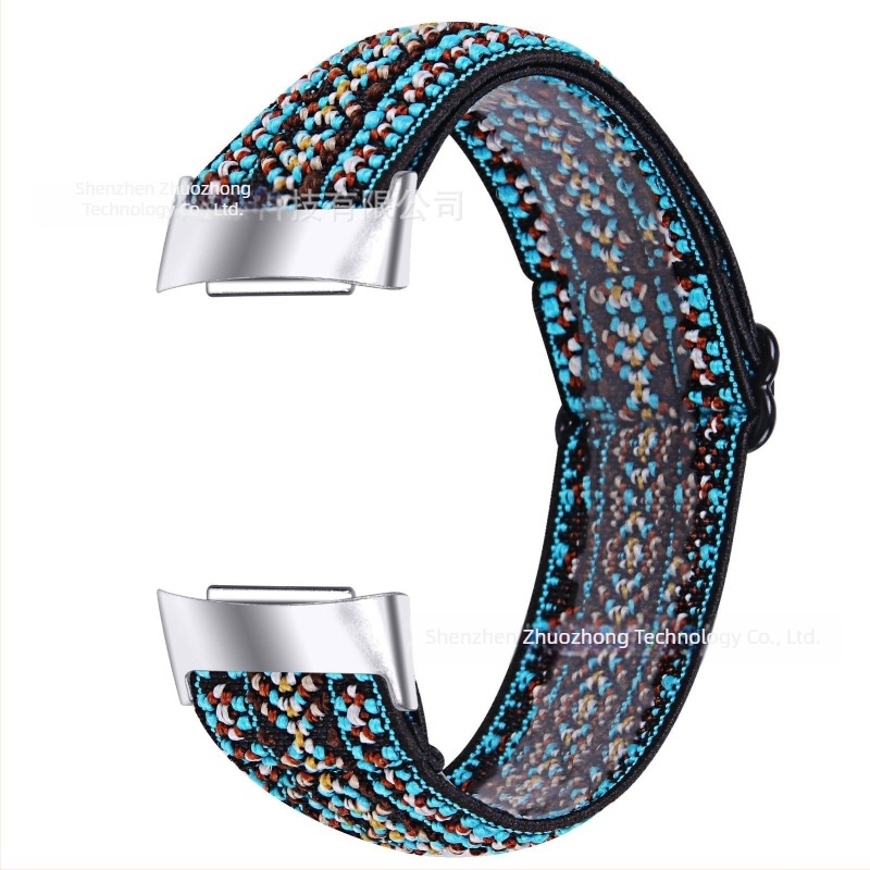 Fitbit Charge6/Charge5-hoz szabott elasztikus nyomtatott állítható óraszíj