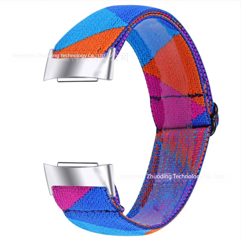 Fitbit Charge6/Charge5-hoz szabott elasztikus nyomtatott állítható óraszíj