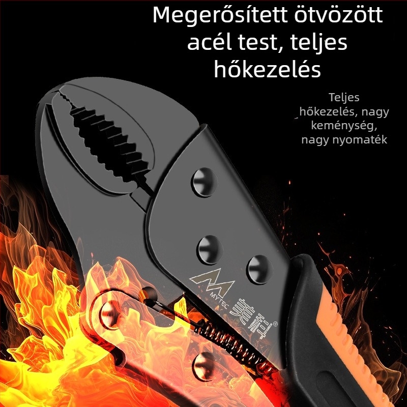 Állítható, nehéz fogó-szorító, ötvözet acélból készült harapófogó fej, 36 mm-es maximális nyitás, faipari felhasználásra