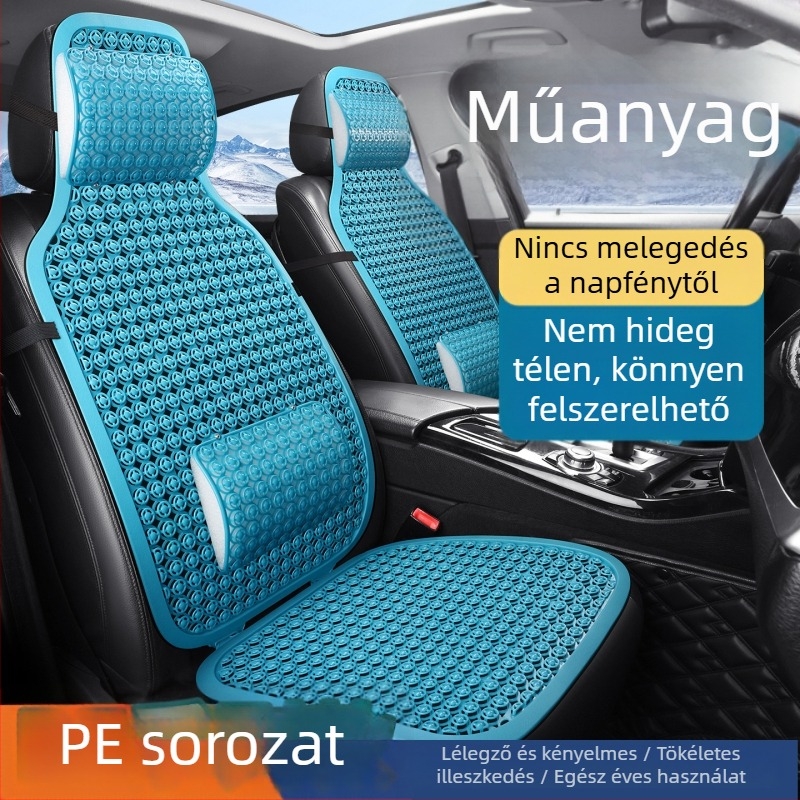 Kétszintes, légáteresztő és hőszigetelő ülőpárna autókhoz, kotrógépekhez, targoncákhoz és teherautókhoz; műanyag irodai ülőpárna