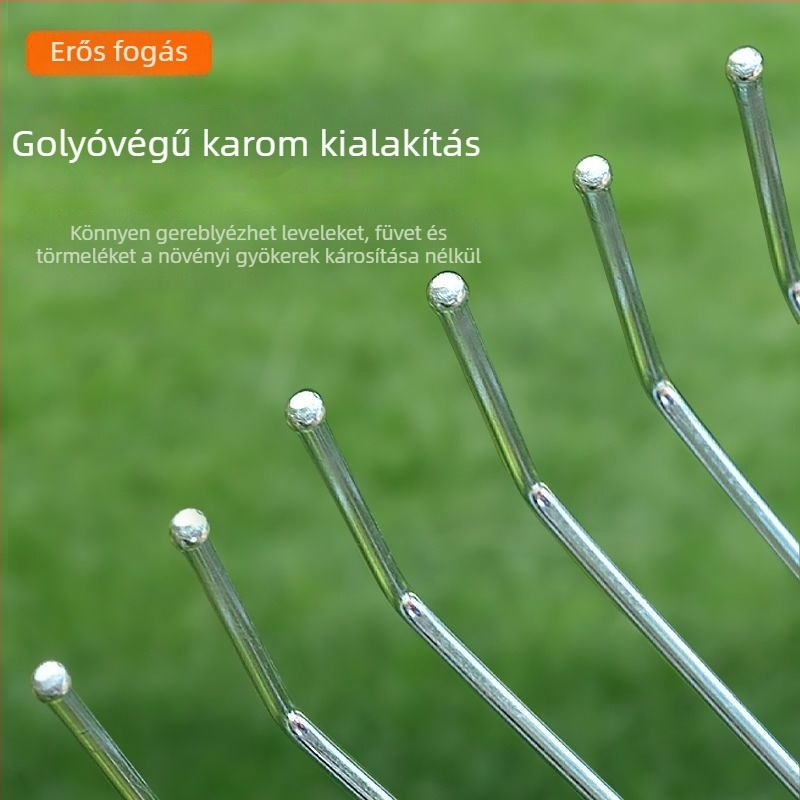 Teleszkópos lombseprő levél- és fűtisztításhoz, acél karmával
