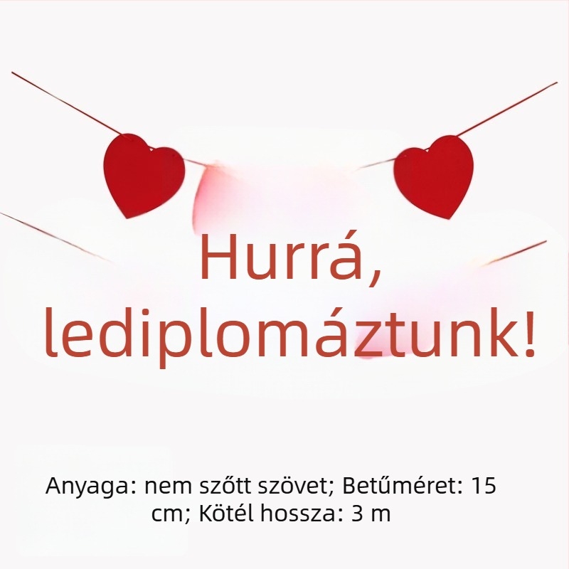 Ballagási dekorációs készlet függő textilekkel és lufikkal kültéri fotózáshoz és óvodai ünnepség dekorációhoz.