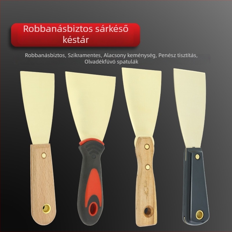 Robbanásbiztos sárgaréz glettelő kés, ipari minőség, rozsdaeltávolító szerszám, 1–4 hüvelyk