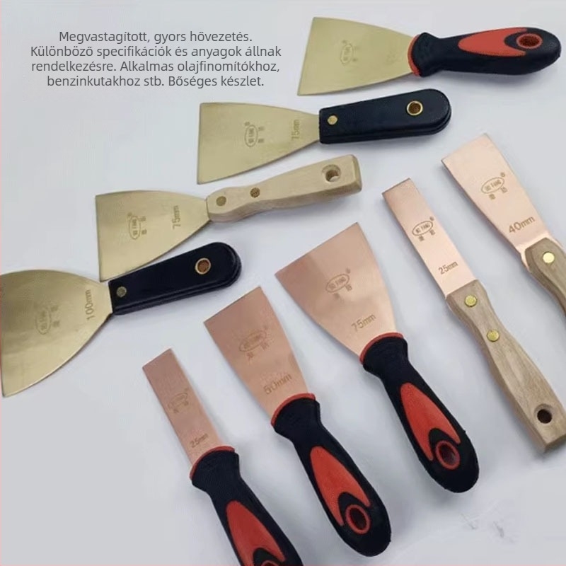 Robbanásbiztos sárgaréz glettelő kés, ipari minőség, rozsdaeltávolító szerszám, 1–4 hüvelyk