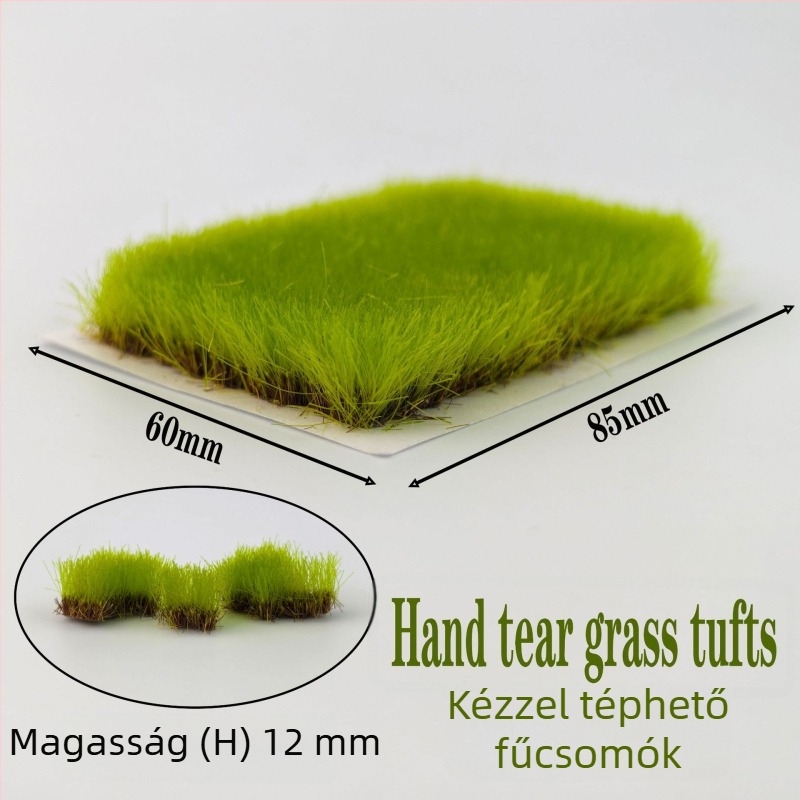 12 mm műanyag fűcsomók diorámákhoz vasúti jelenetekhez és autómodellekhez