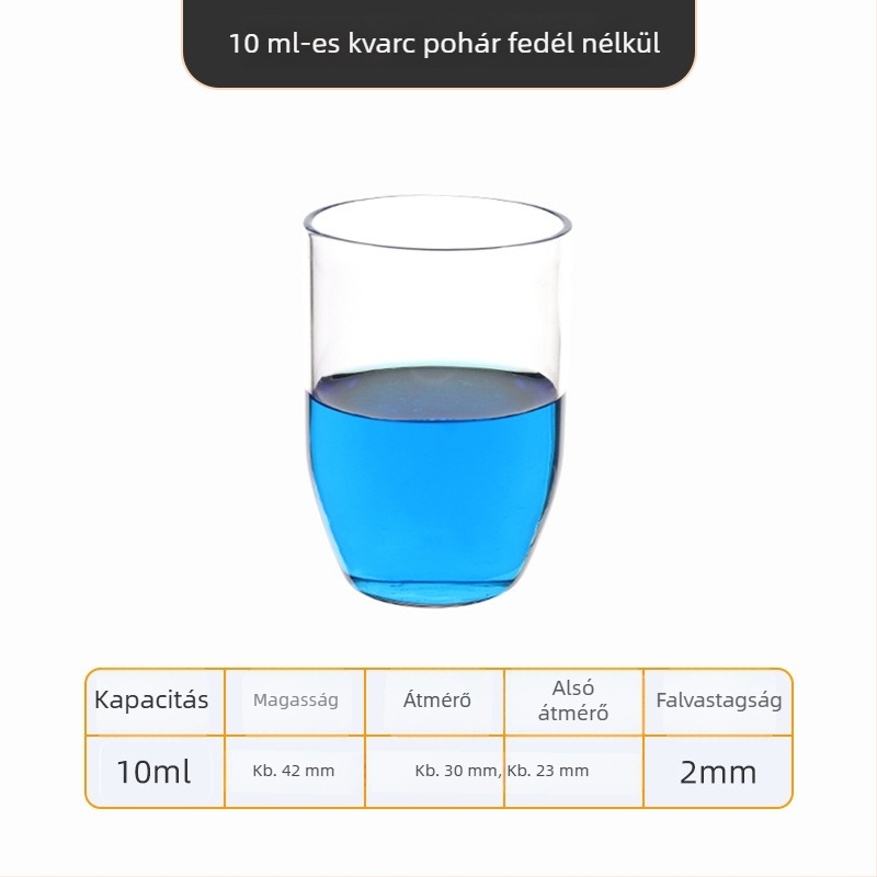 Kvarc tégely, magas tisztaságú, ellenáll a magas hőmérsékletnek, 50/100/200/300 ml, átlátszó, sav- és lúgálló 1400°C-ig