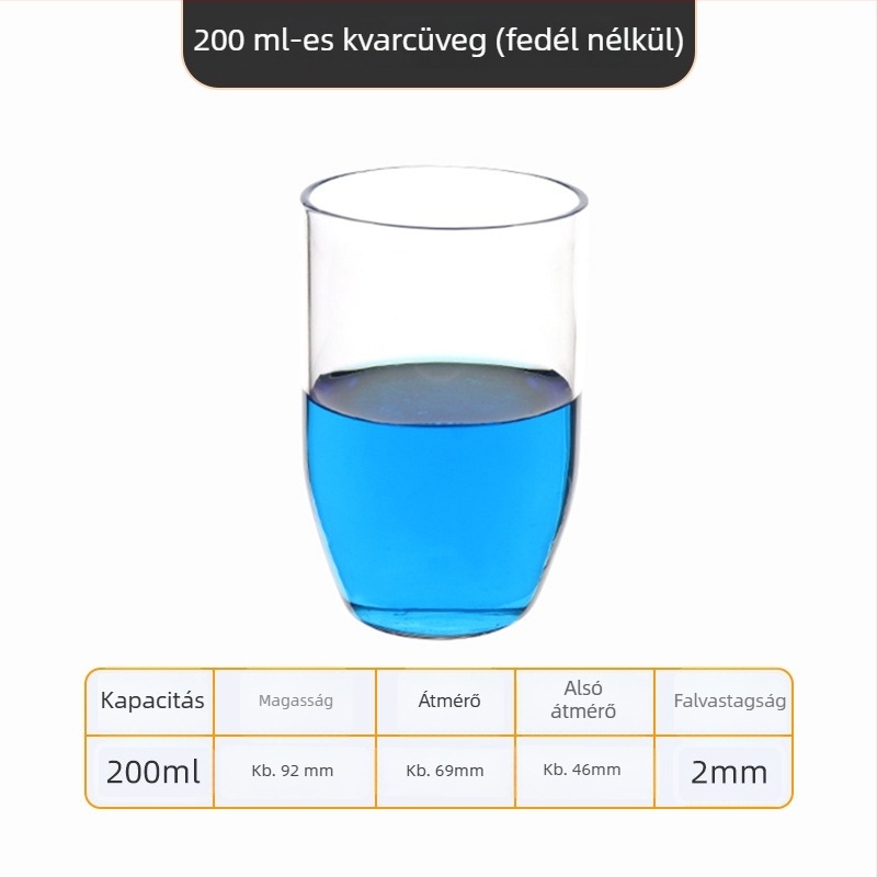 Kvarc tégely, magas tisztaságú, ellenáll a magas hőmérsékletnek, 50/100/200/300 ml, átlátszó, sav- és lúgálló 1400°C-ig