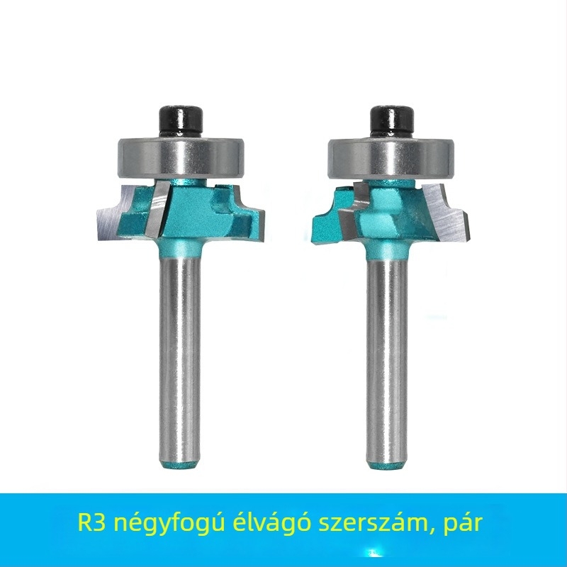 Négyfogú élzáró vágó, csapágyas fej – ívelt élzáró fej faiparihoz, ötvözetből készült marófej