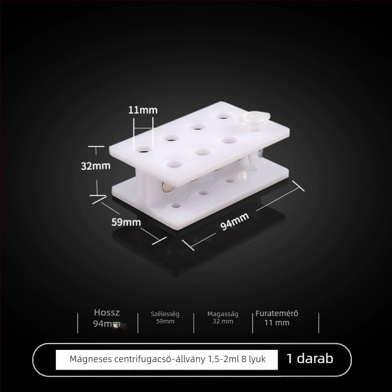 Plexiüvegből készült mágneses tartó centrifugálótömlők számára, 0,2–50 ml, 8/12/24 lyukú lemezekhez és biomágneses szemcsékhez