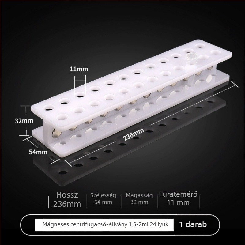 Plexiüvegből készült mágneses tartó centrifugálótömlők számára, 0,2–50 ml, 8/12/24 lyukú lemezekhez és biomágneses szemcsékhez