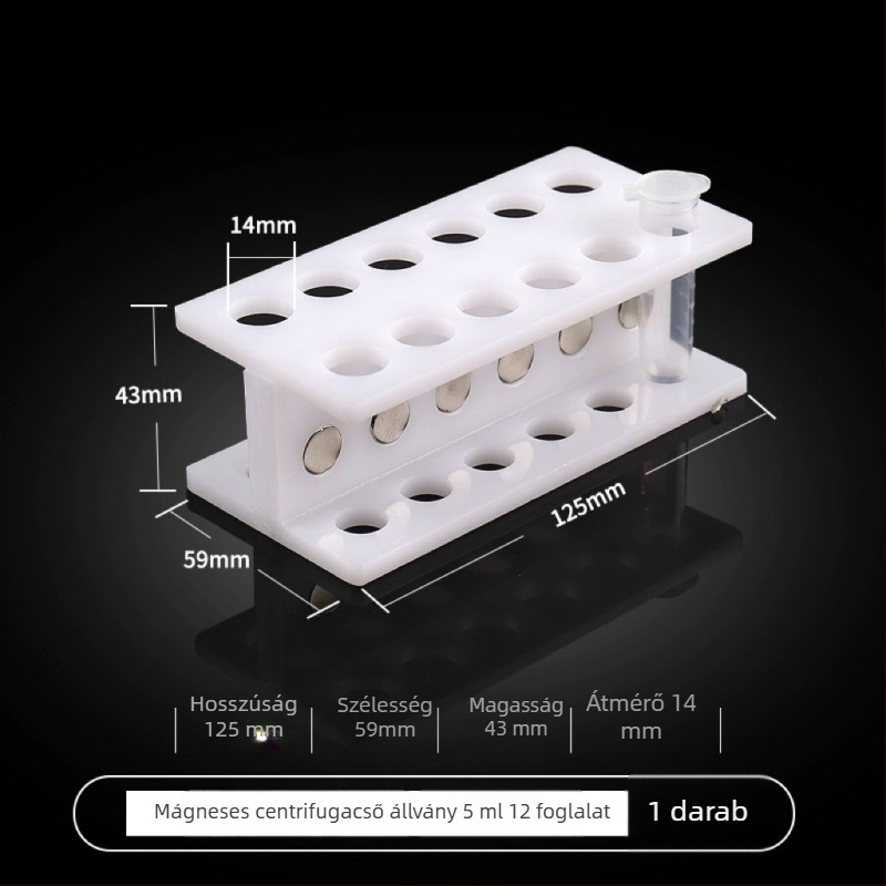 Plexiüvegből készült mágneses tartó centrifugálótömlők számára, 0,2–50 ml, 8/12/24 lyukú lemezekhez és biomágneses szemcsékhez