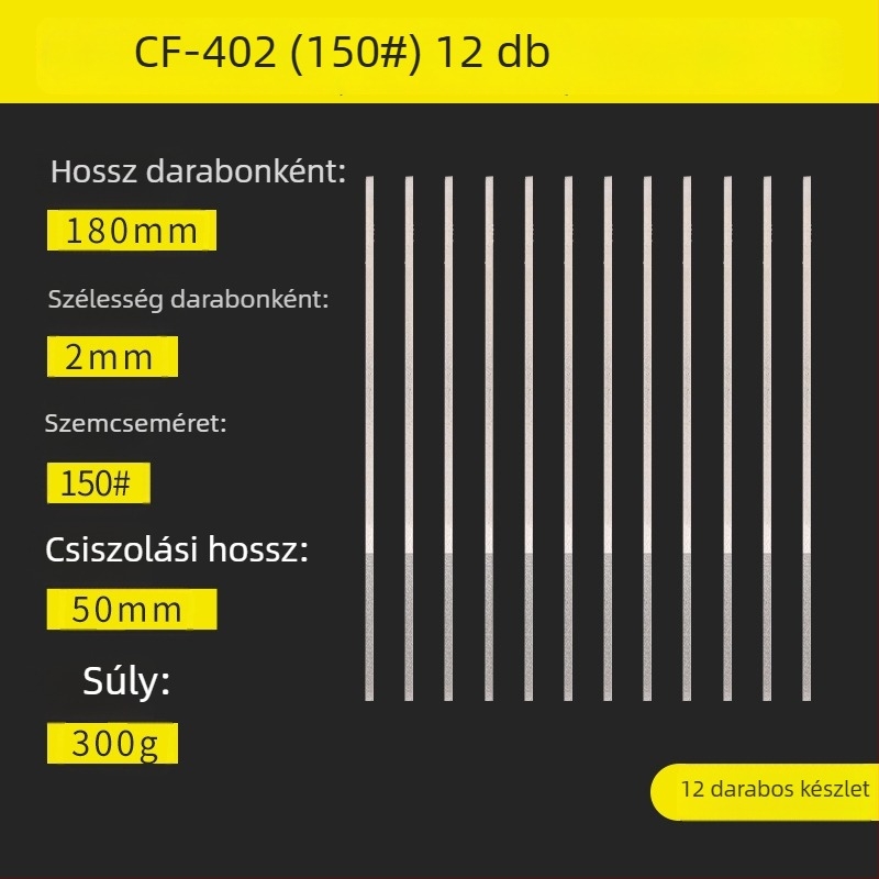 Ferdeszögű gyémántos reszelő ipari csiszoláshoz, nagy keménységű fém él finiselésére és kézműves készítéséhez